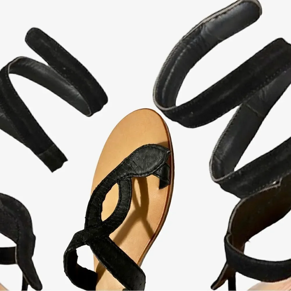 L Space Black Leather Gladiator Sandals – Size 7.5
